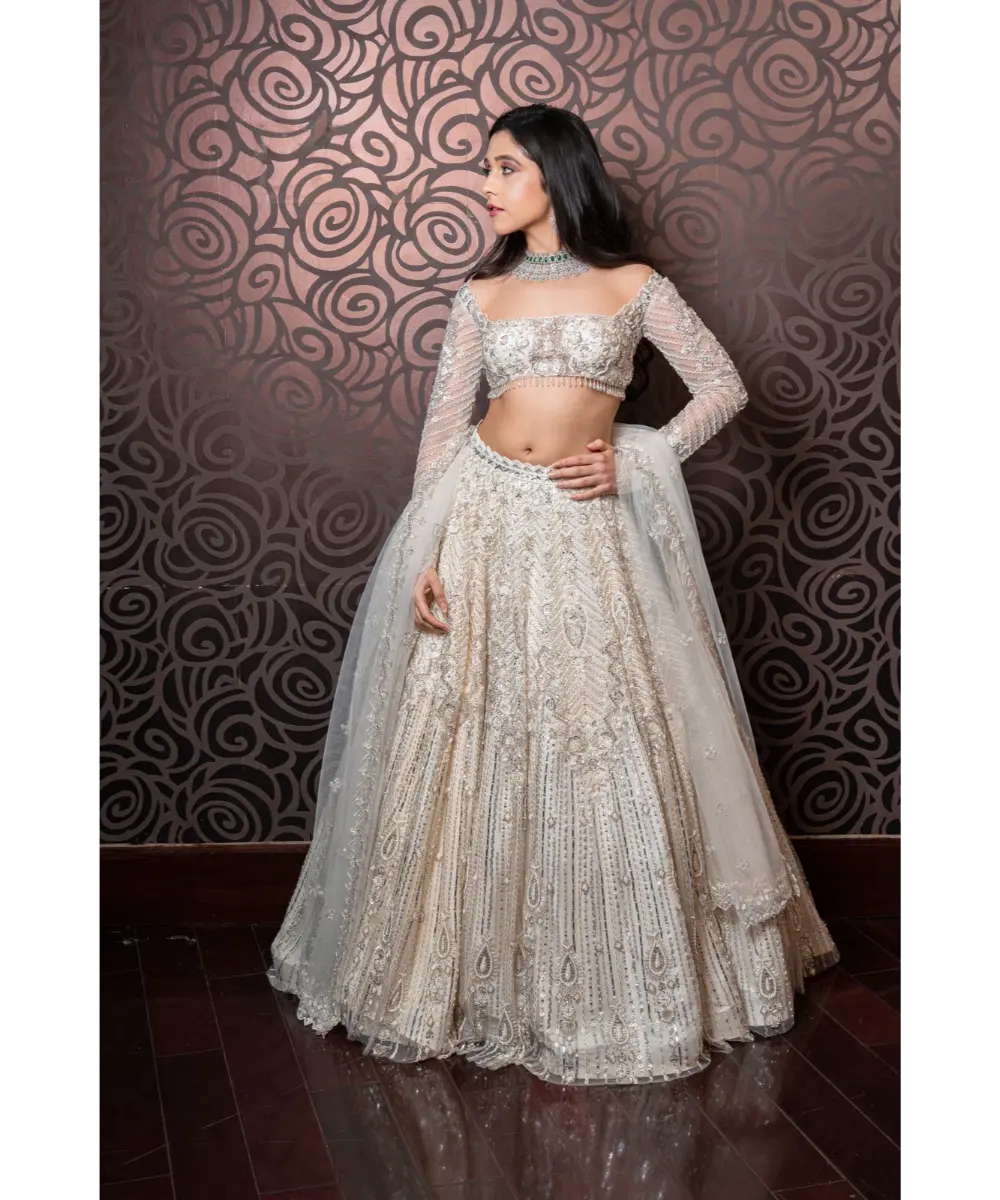 DOLLY WAHAL - Ivory Lehenga