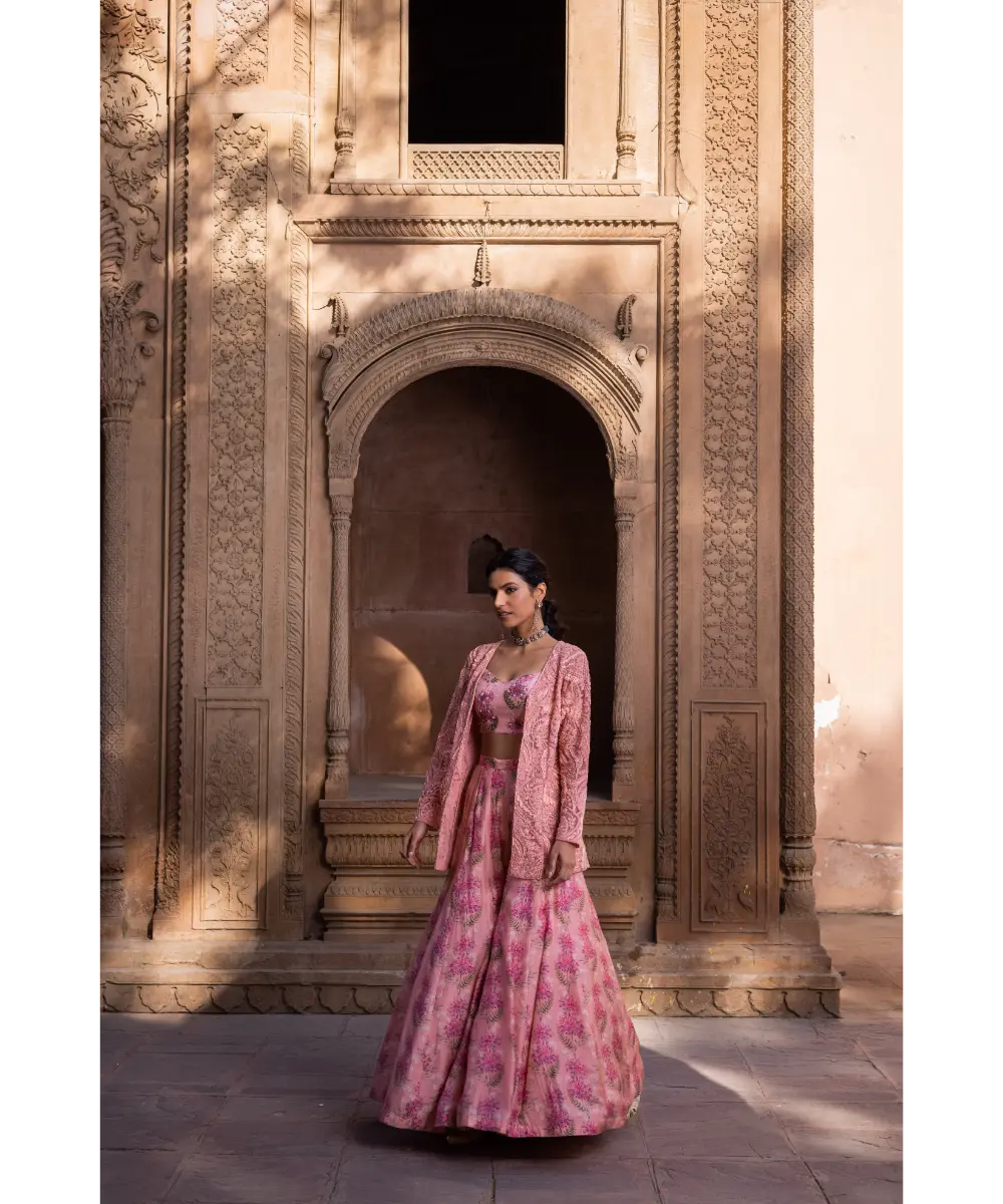 LABEL ANUSHREE- Onion Pink Sharara Set