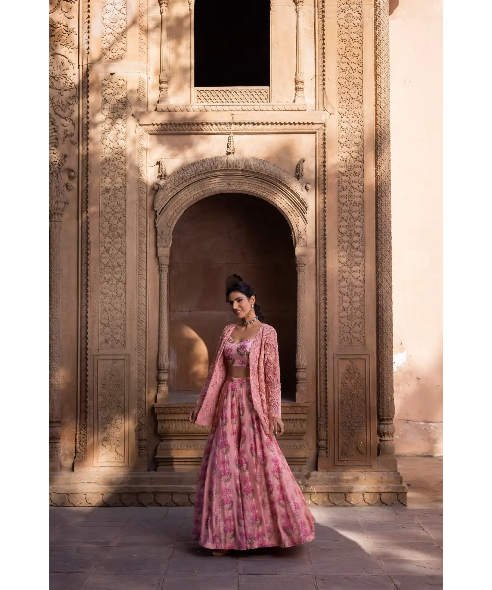 LABEL ANUSHREE- Onion Pink Sharara Set