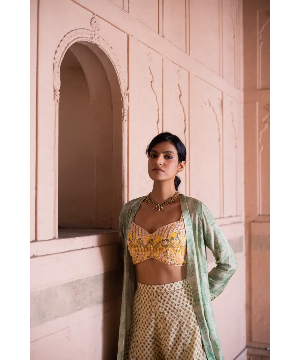 LABEL ANUSHREE- Printed Cape Set