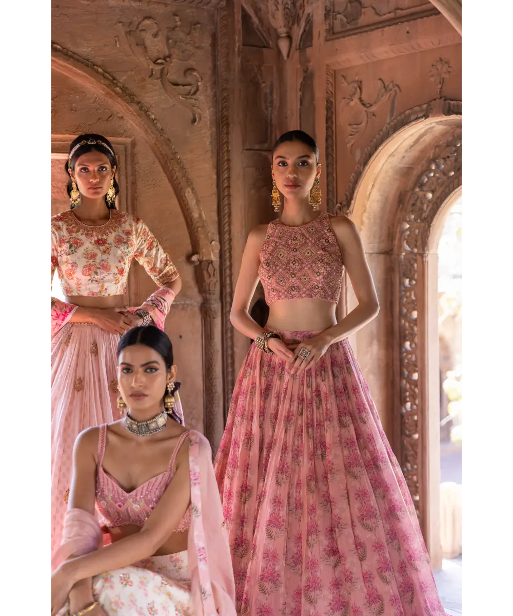 LABEL ANUSHREE- Pink Skirt Set