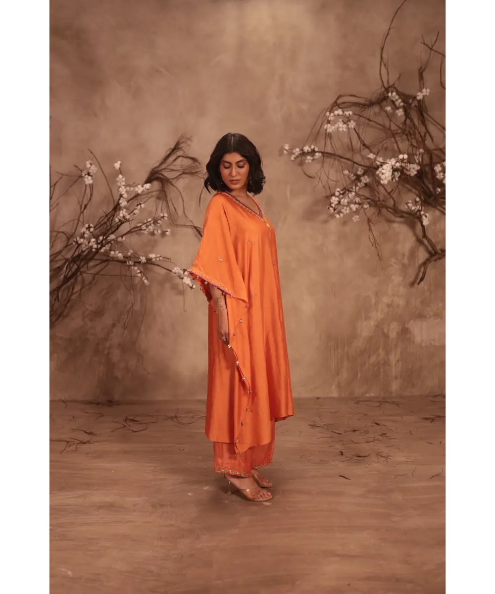 NITI BHOTRA - Nazakat Orange Kaftan Set