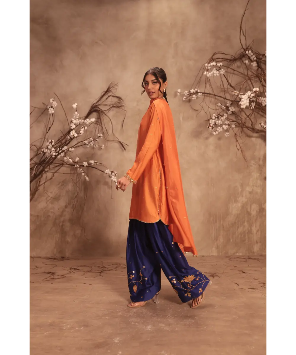 NITI BHOTRA - Nazakat Orange Jaal Kurta Set
