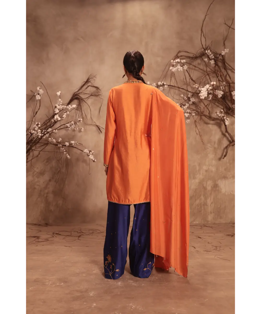 NITI BHOTRA - Nazakat Orange Jaal Kurta Set