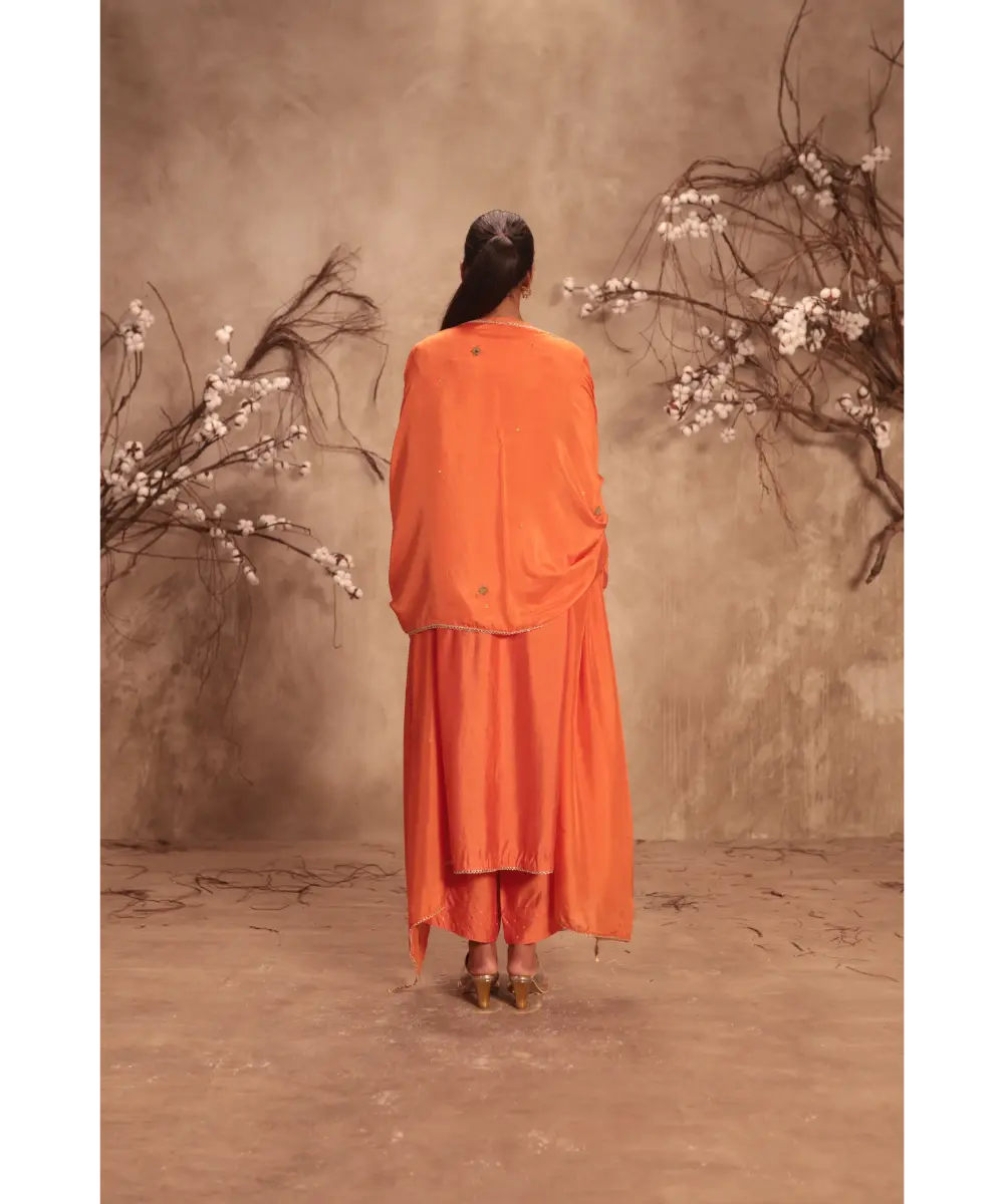 NITI BHOTRA - Nazakat Orange Frockstyle Kurta Set