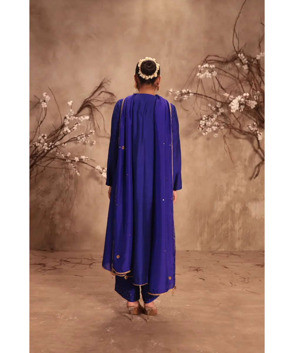 NITI BHOTRA - Nazakat Indigo Frockstyle Kurta Set