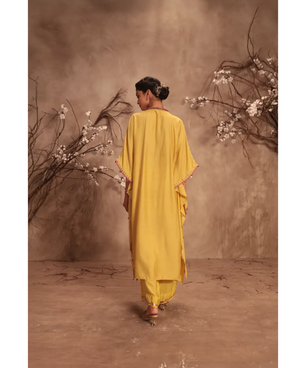 NITI BHOTRA - Nazakat Dark Yellow Kaftan Set