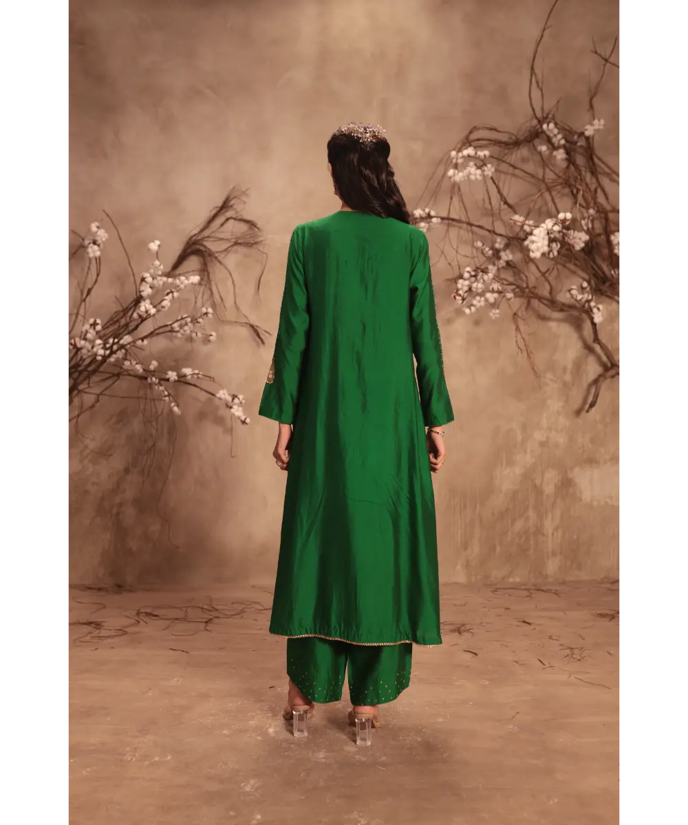 NITI BHOTRA - Nazakat Green Frockstyle Kurta Set