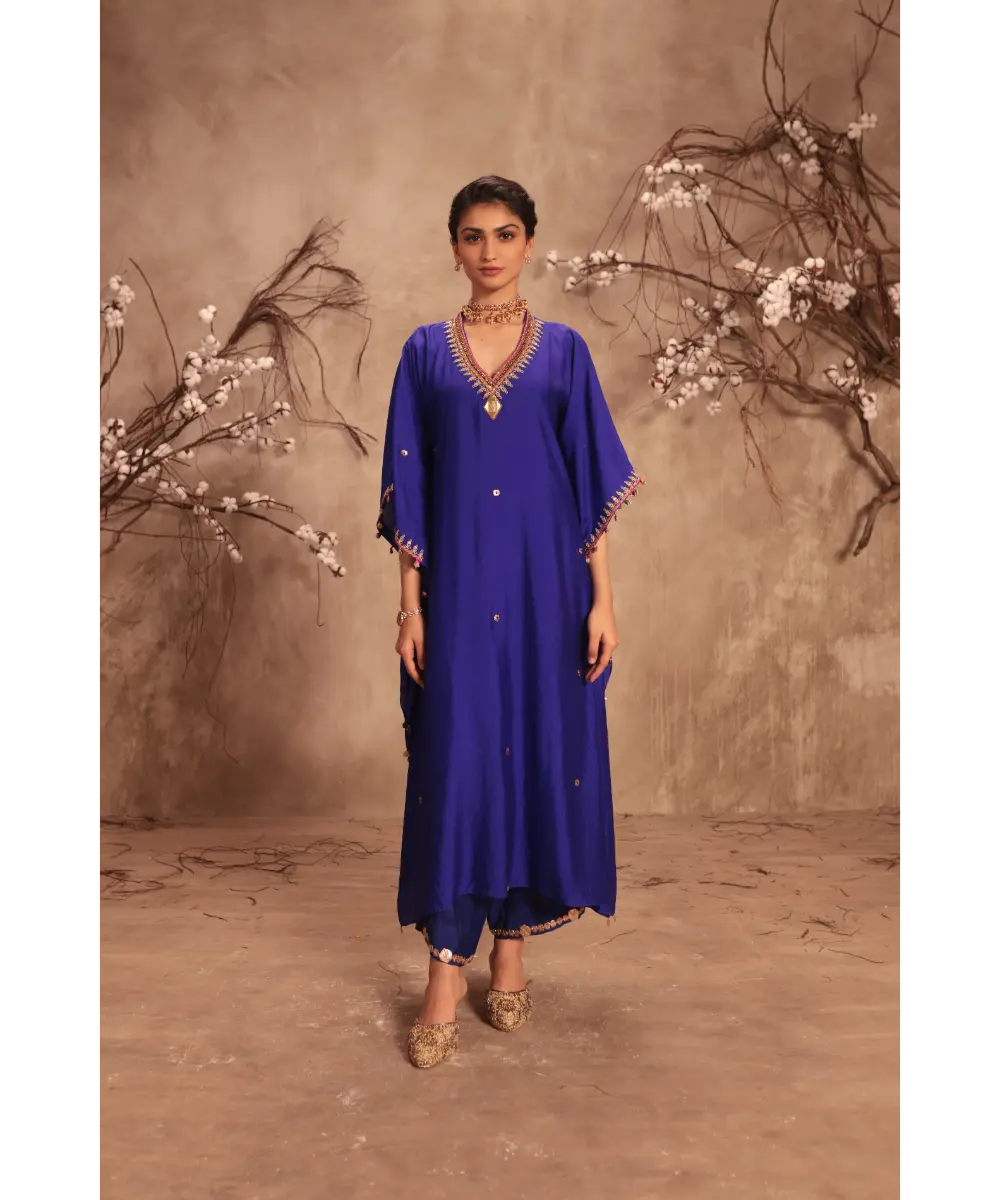 NITI BHOTRA - Nazakat Indigo Kaftan Set