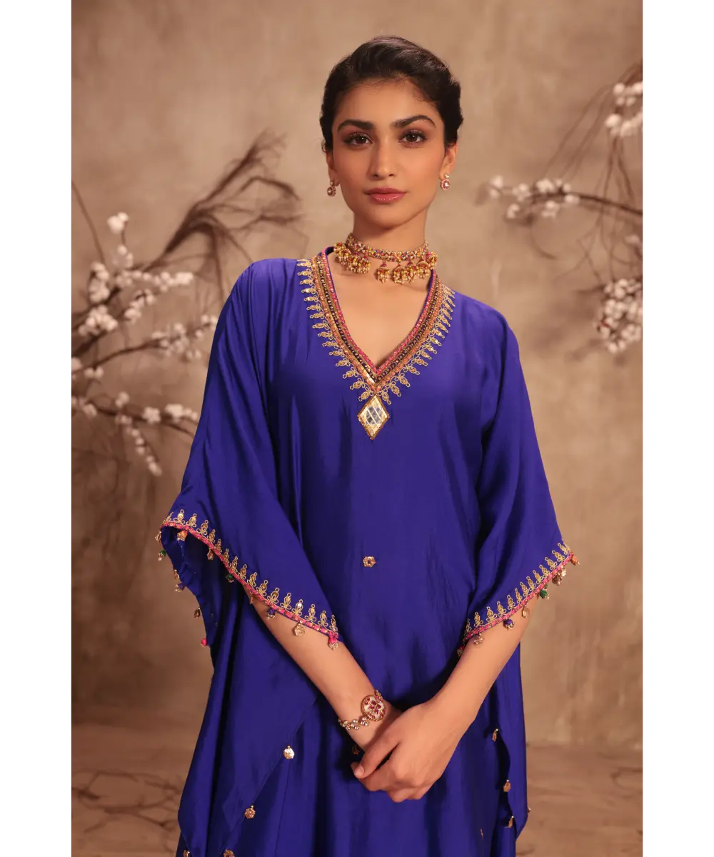 NITI BHOTRA - Nazakat Indigo Kaftan Set