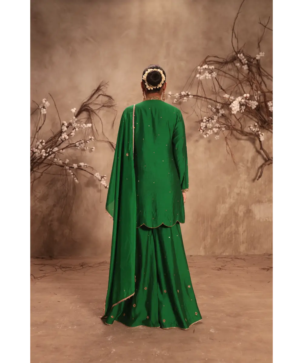 NITI BHOTRA - Nazakat Green Mirror Work Sharara Set