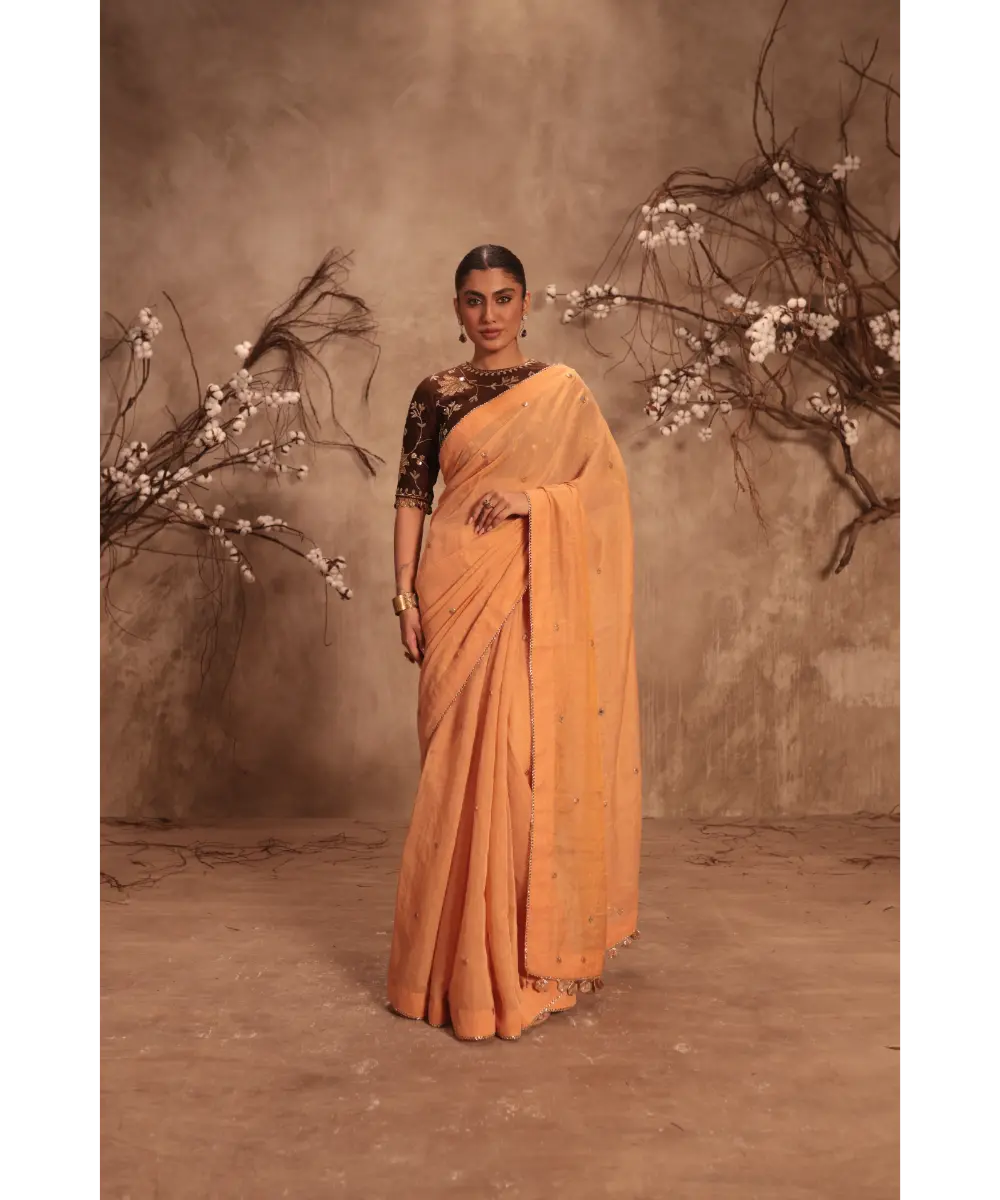 NITI BHOTRA - Nazakat Orange Gota Work Saree Set