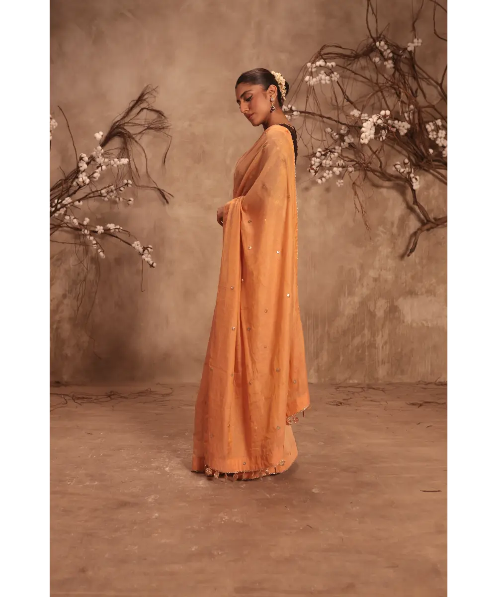 NITI BHOTRA - Nazakat Orange Gota Work Saree Set