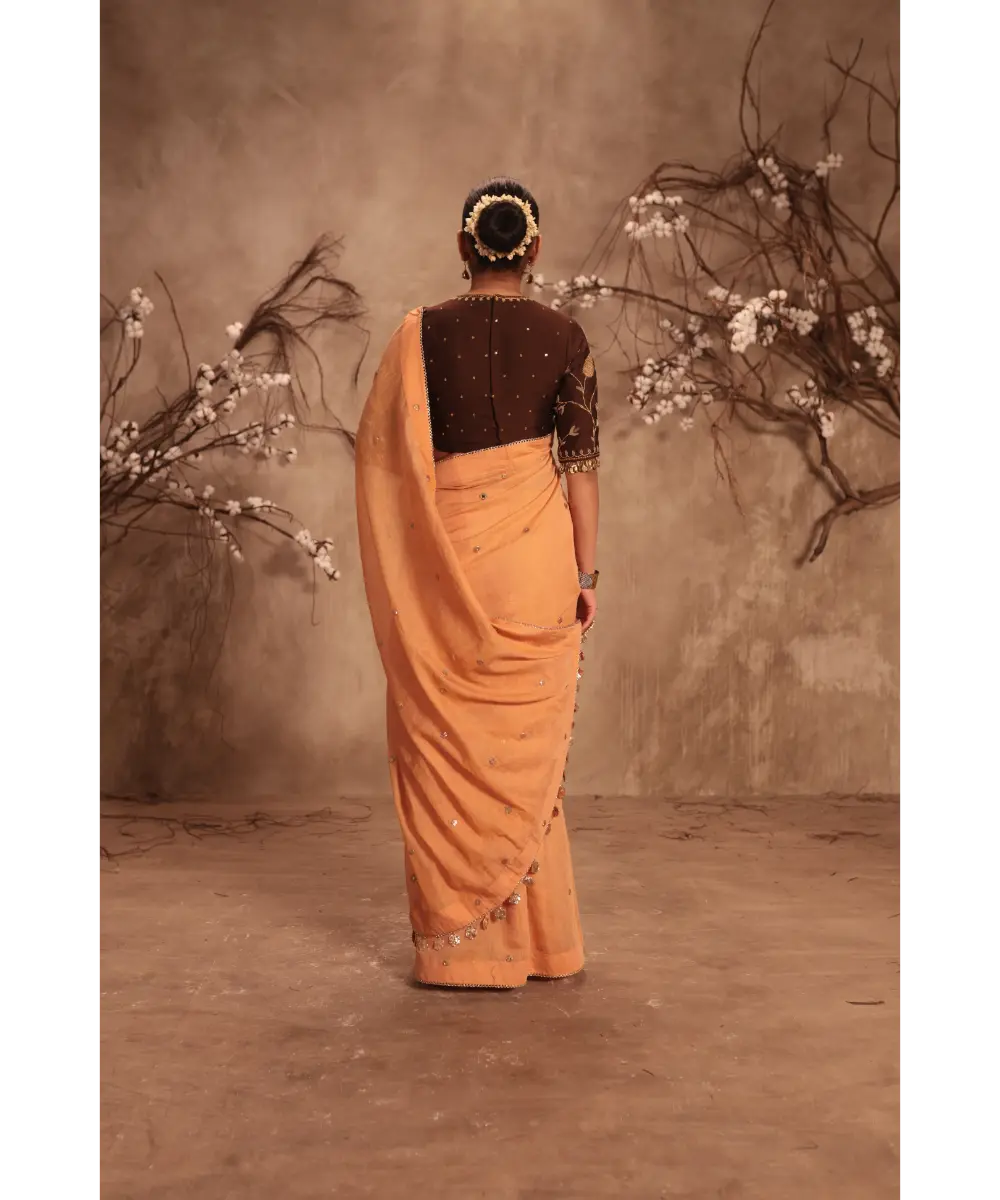 NITI BHOTRA - Nazakat Orange Gota Work Saree Set