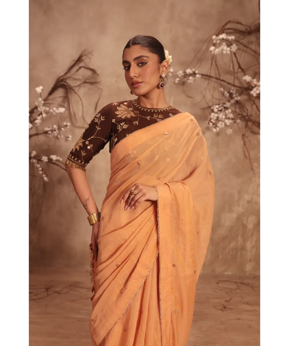 NITI BHOTRA - Nazakat Orange Gota Work Saree Set