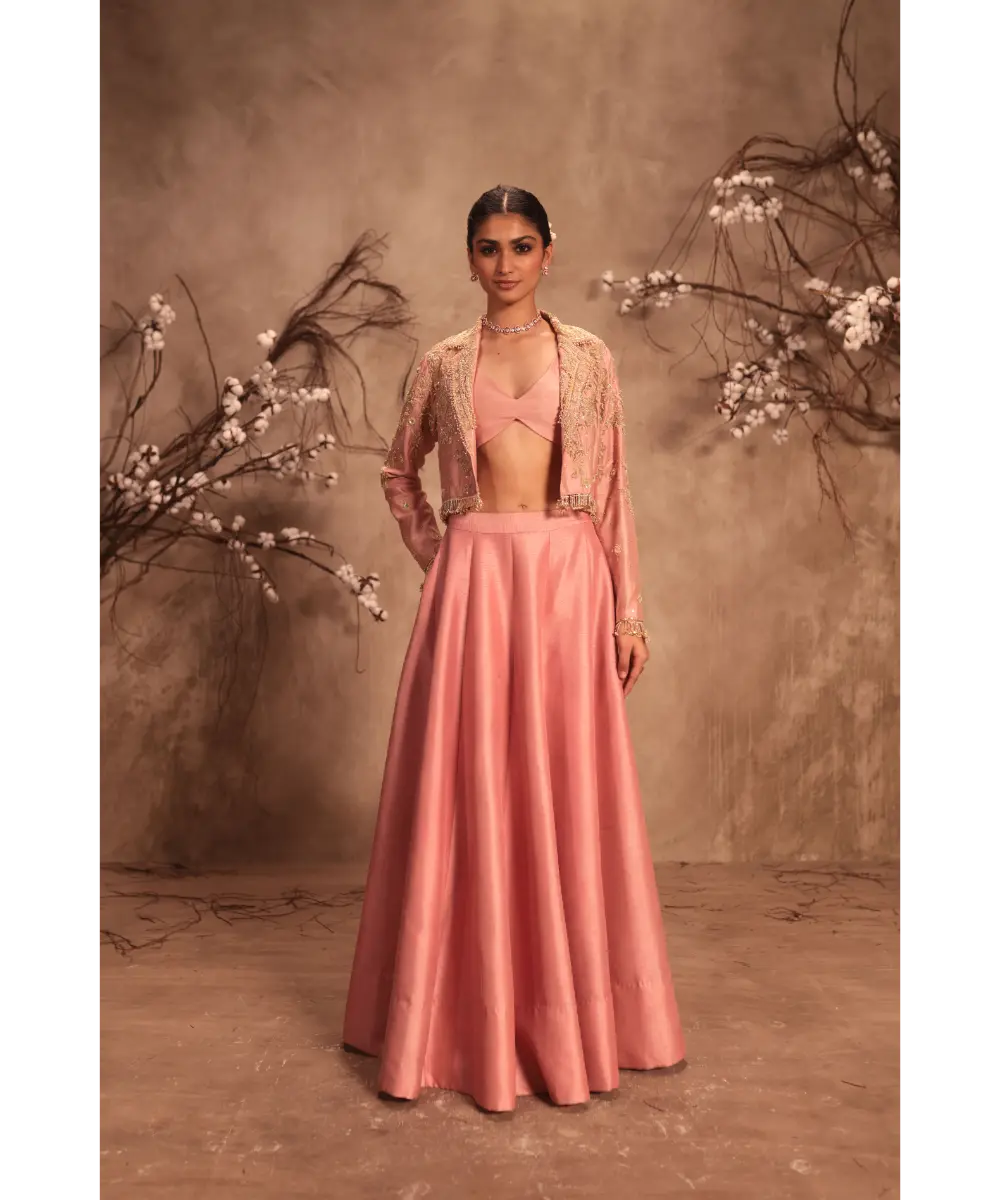 NITI BHOTRA - Nazakat Light Pink Jacket Style Lehenga Set
