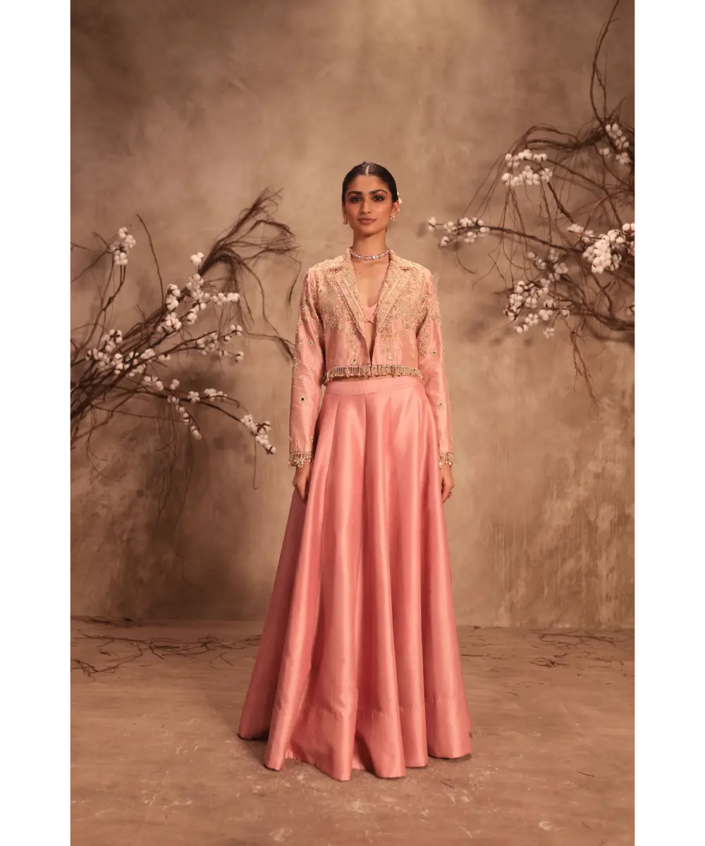 NITI BHOTRA - Nazakat Light Pink Jacket Style Lehenga Set
