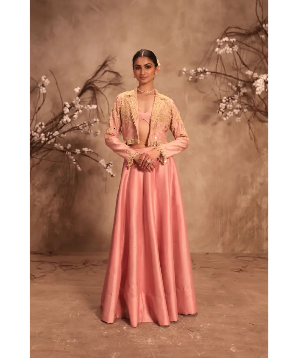 NITI BHOTRA - Nazakat Light Pink Jacket Style Lehenga Set