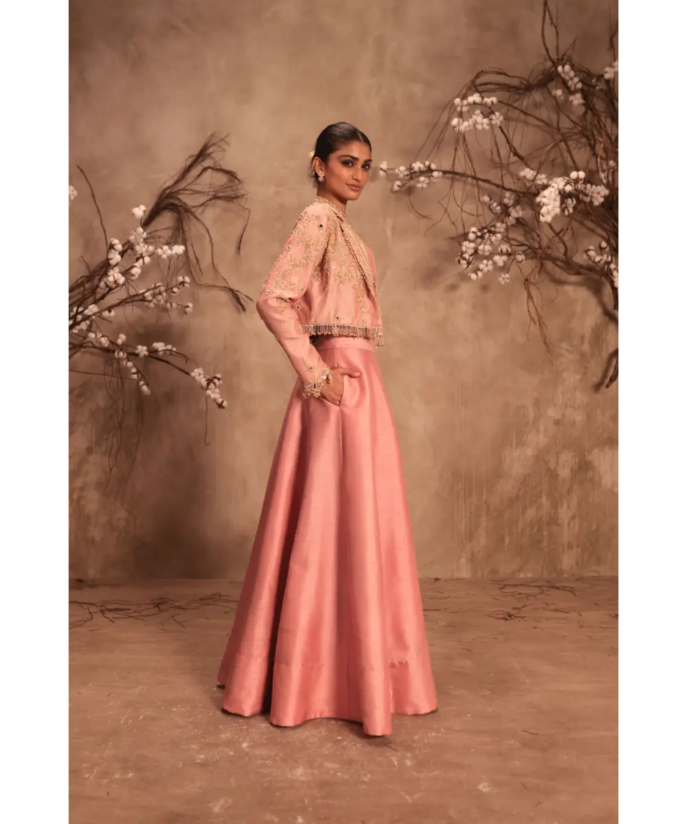 NITI BHOTRA - Nazakat Light Pink Jacket Style Lehenga Set