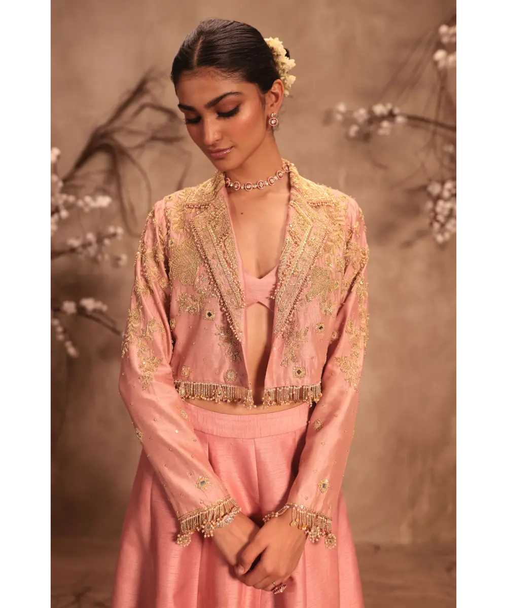 NITI BHOTRA - Nazakat Light Pink Jacket Style Lehenga Set