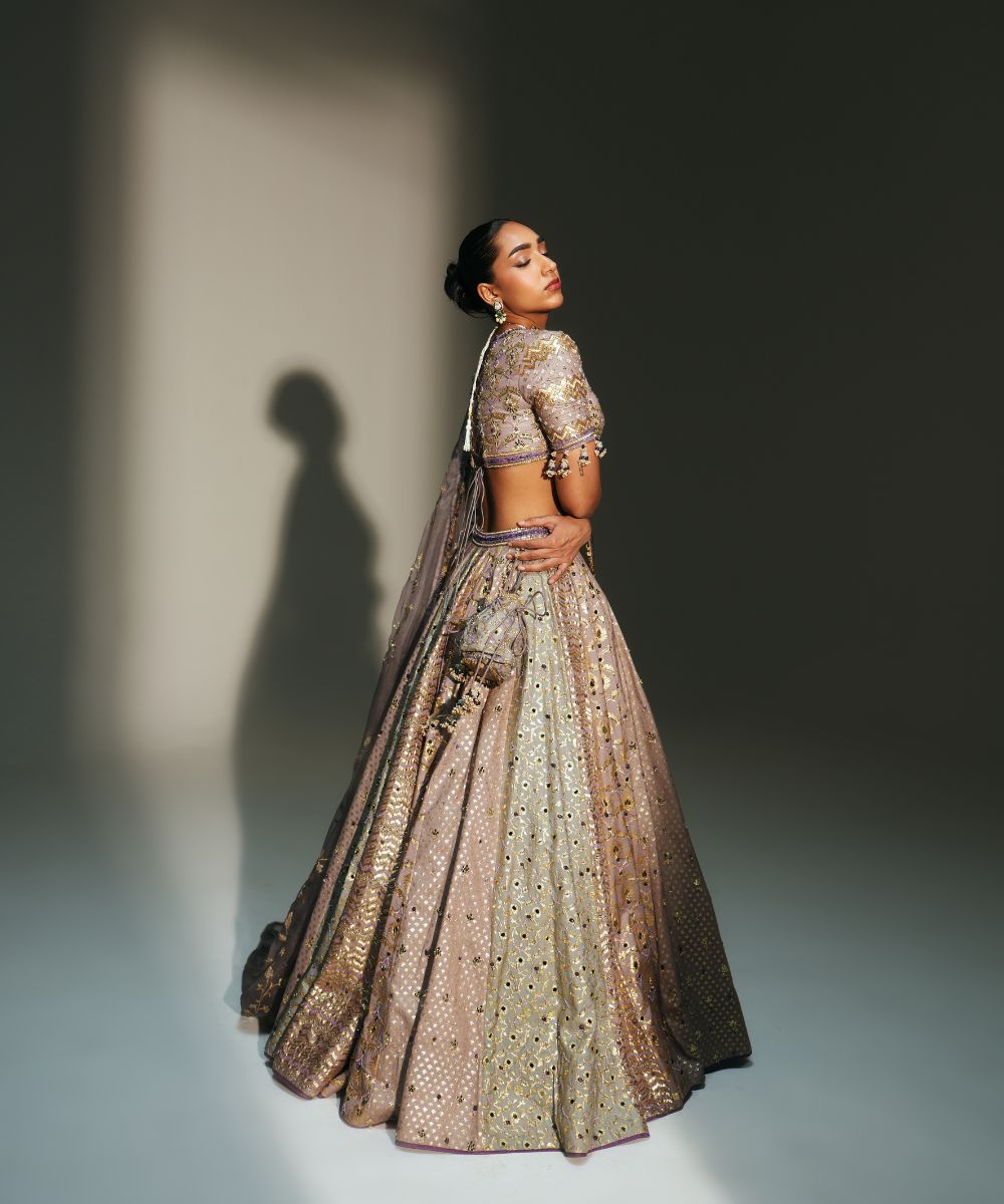 NOORAH - HAND EMBROIDERED LEHENGA MATCHING EMBROIDERE D BLOUSE AND DUPATTA - Mehfil by Mahima Mahajan