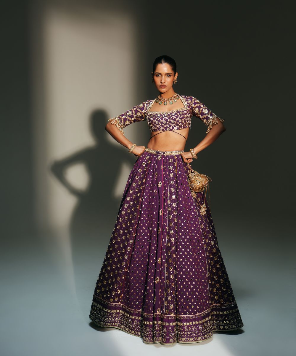LAVANYA - HEAVY HAND EMBROIDERED GRAPEVINE LEHENGA - Mehfil by Mahima Mahajan