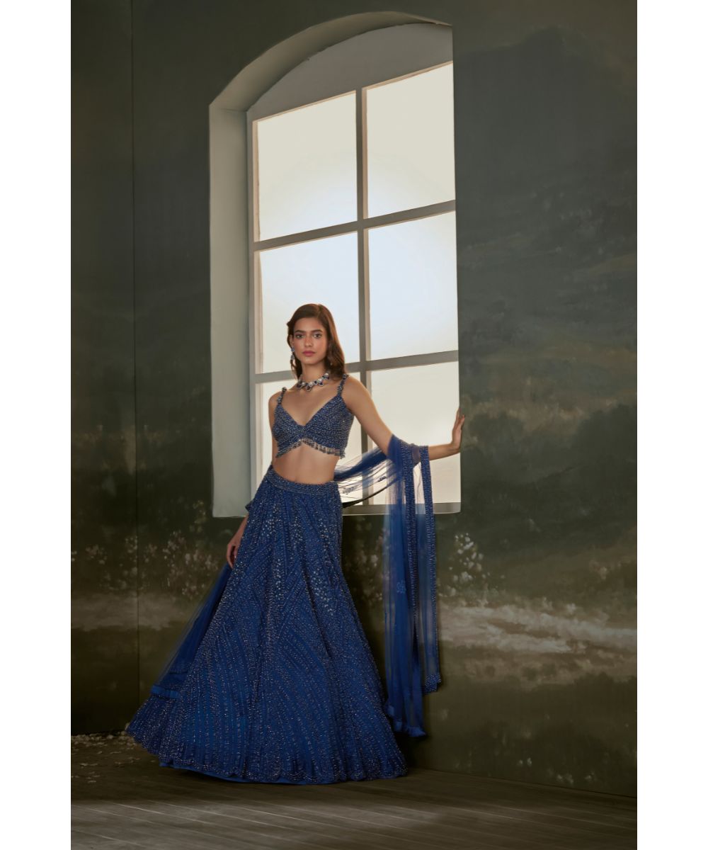 NITIKA GUJRAL - Midnight Blue Lehenga Choli Set