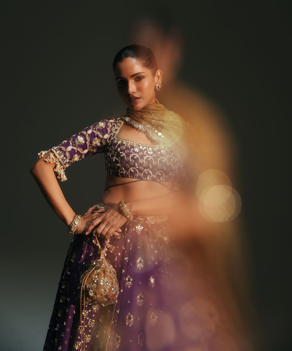 LAVANYA - HEAVY HAND EMBROIDERED GRAPEVINE LEHENGA - Mehfil by Mahima Mahajan