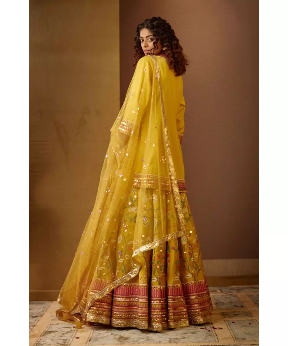 MOLEDRO - Khwaish Sharara Set Yellow Kurta with Sharara Set