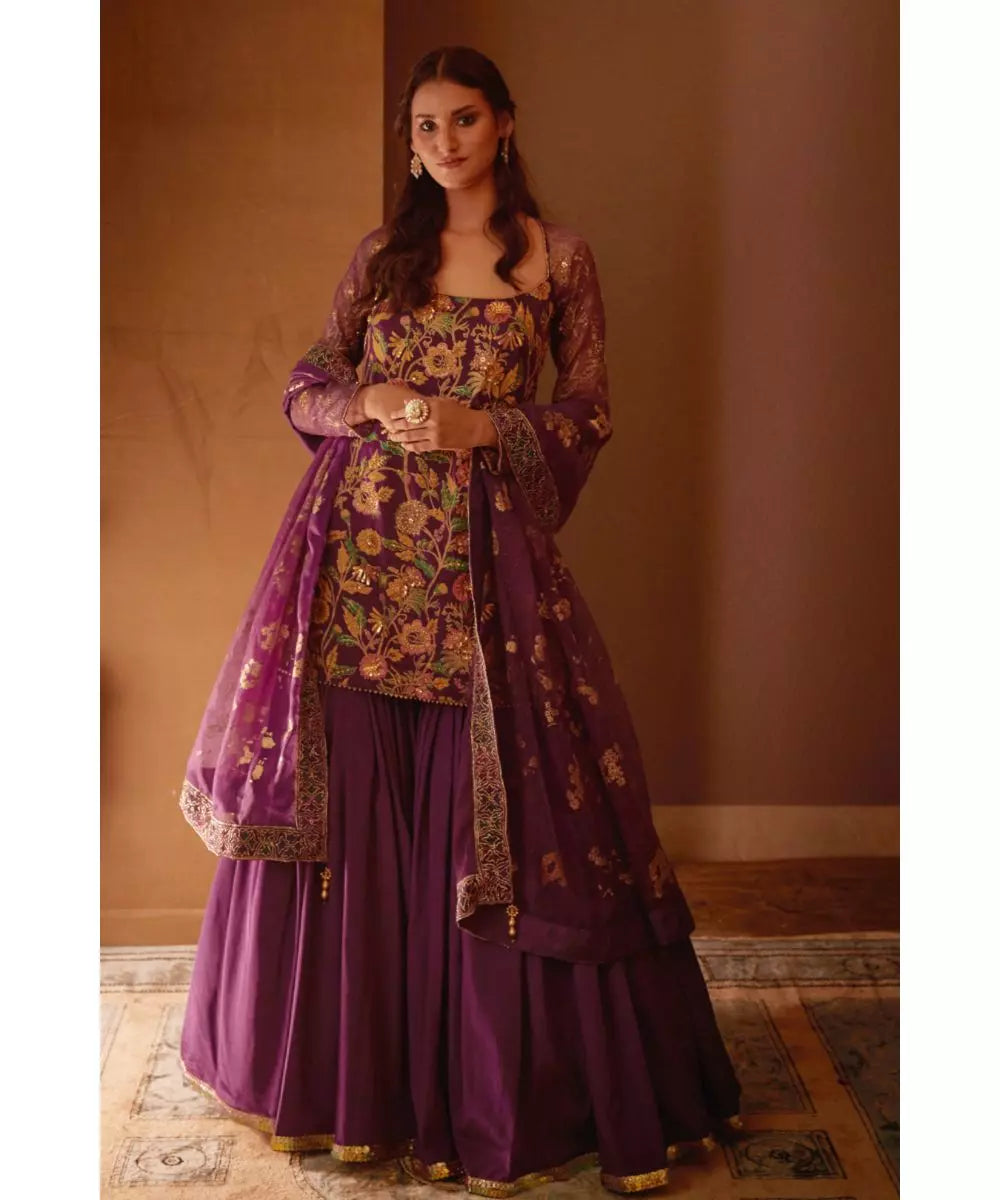 MOLEDRO - Reet Sharara Set Somya Purple Sharara