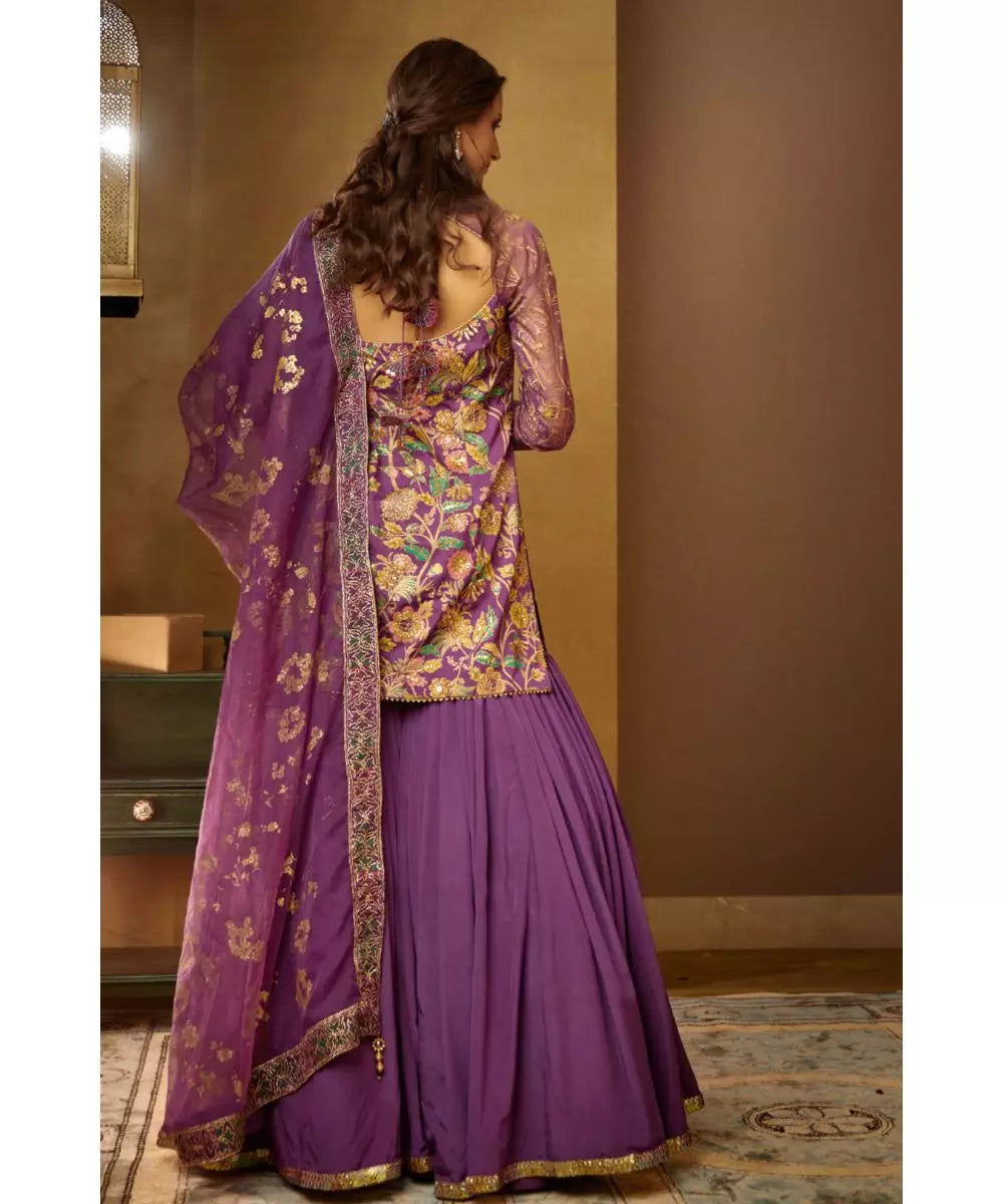 MOLEDRO - Reet Sharara Set Somya Purple Sharara