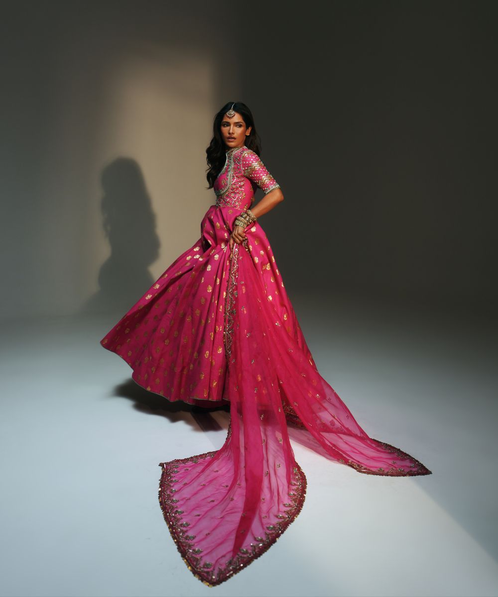 ZIANA - HAND EMBROIDERED ANARKALI PAIRED WITH MATCHING DUPATTA - Mehfil by Mahima Mahajan