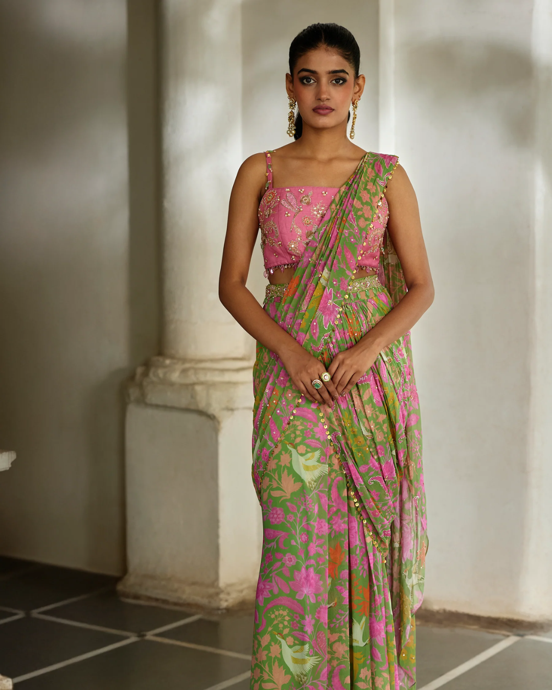 Paulmi and Harsh - Tala Saree Set from Tara