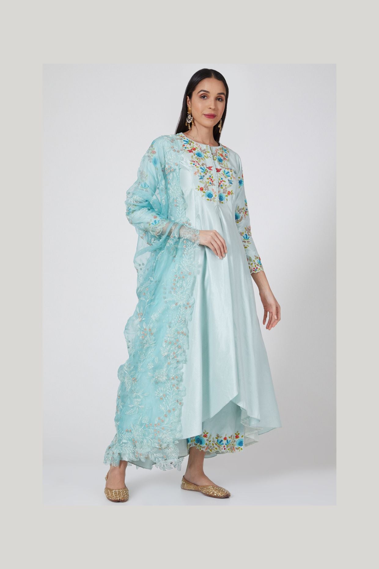 BLUE HI-LOW KURTA SET -  Tranquile collection by Priyanka Jain