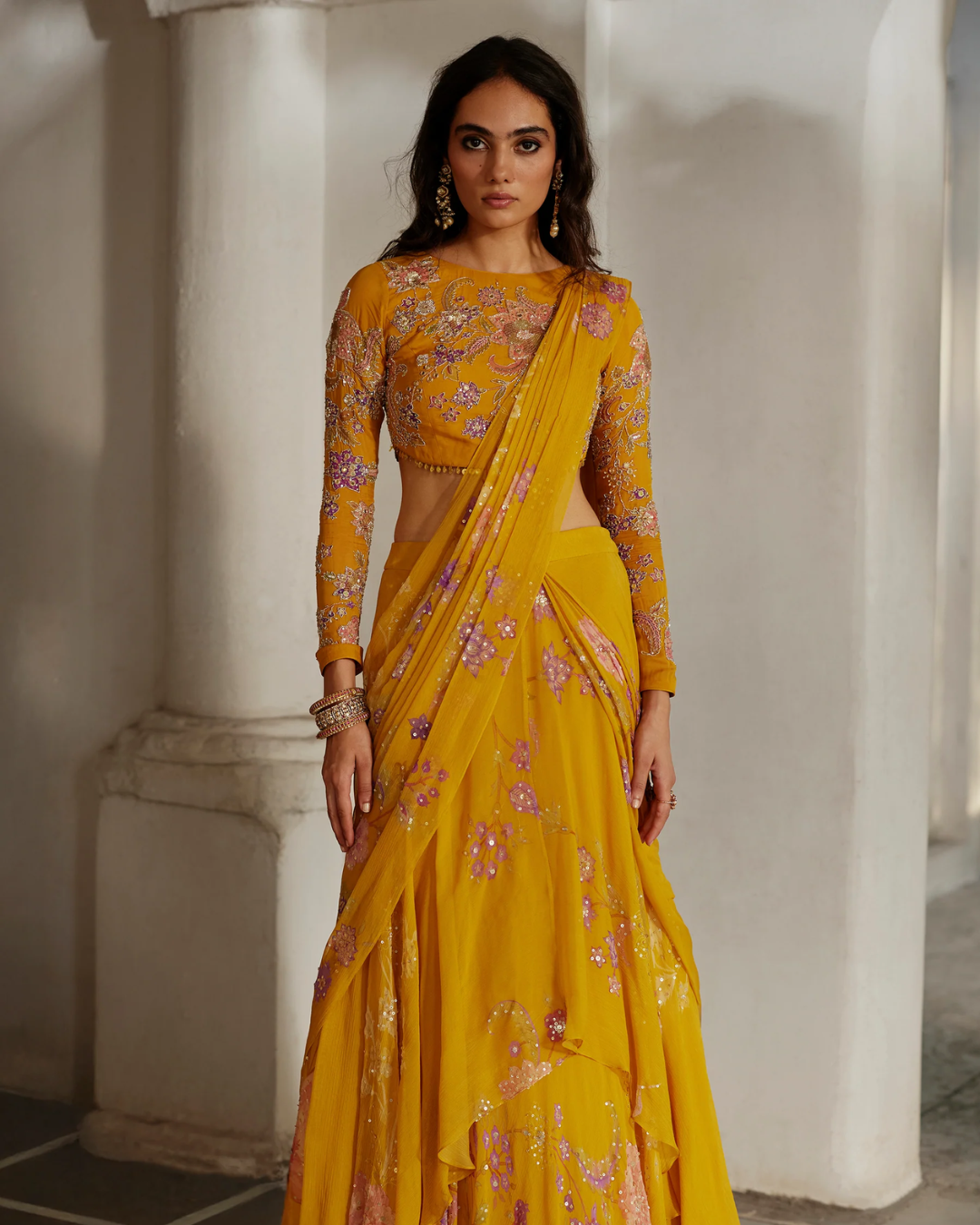 Paulmi and Harsh - Moon Saree Set from Tara