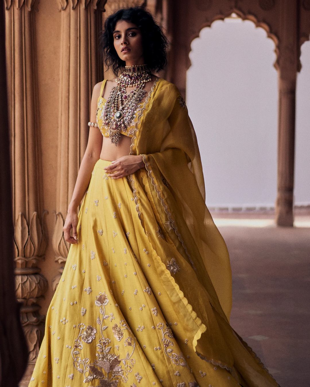 Paulmi and Harsh - Sage Lehenga Set from Roop