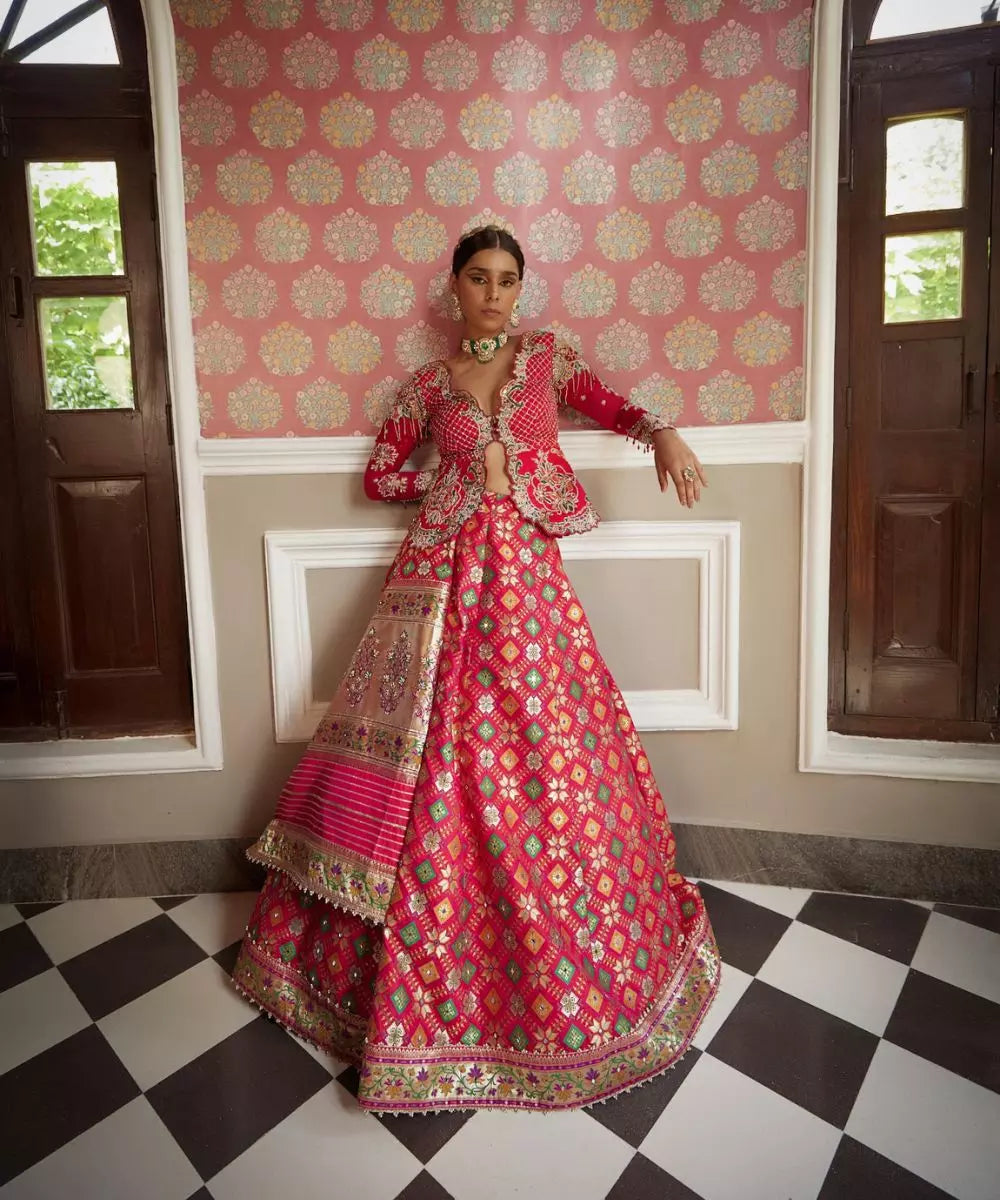 ADITI GUPTA -  Phulkari print Lehenga Set