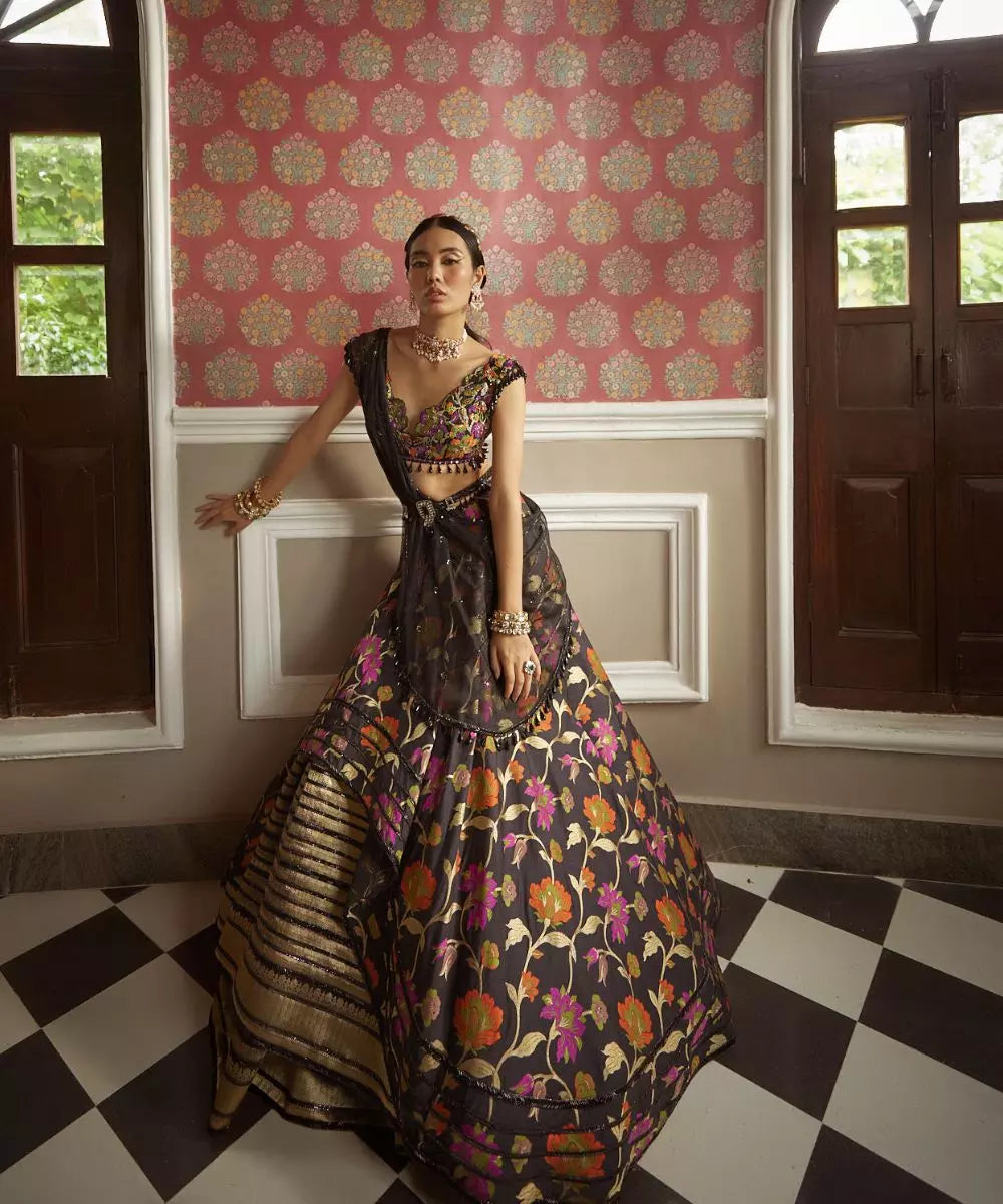 ADITI GUPTA - Big Floral Print Lehenga set