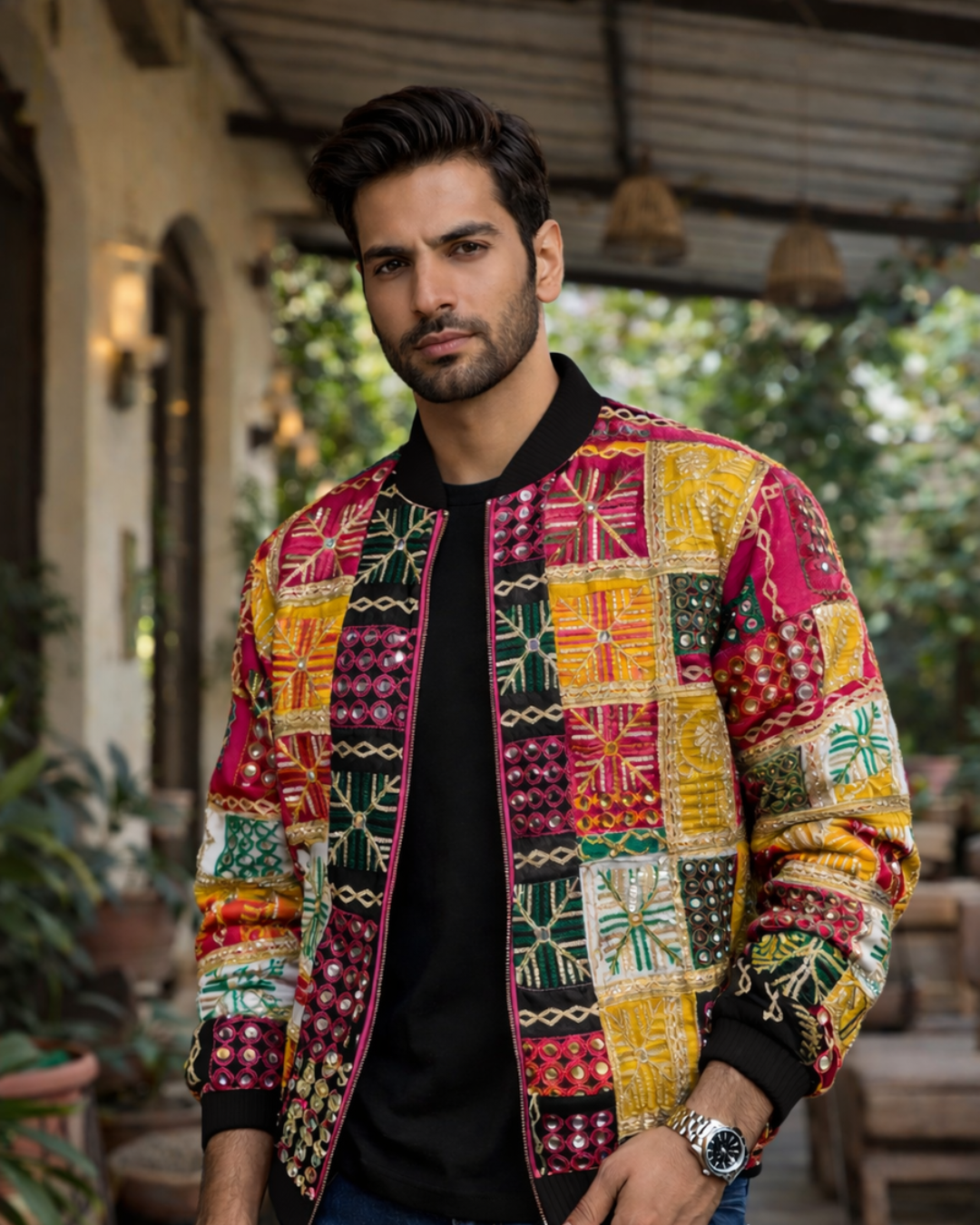 Banjara Trail - Veer- Phulkari Bomber Jacket