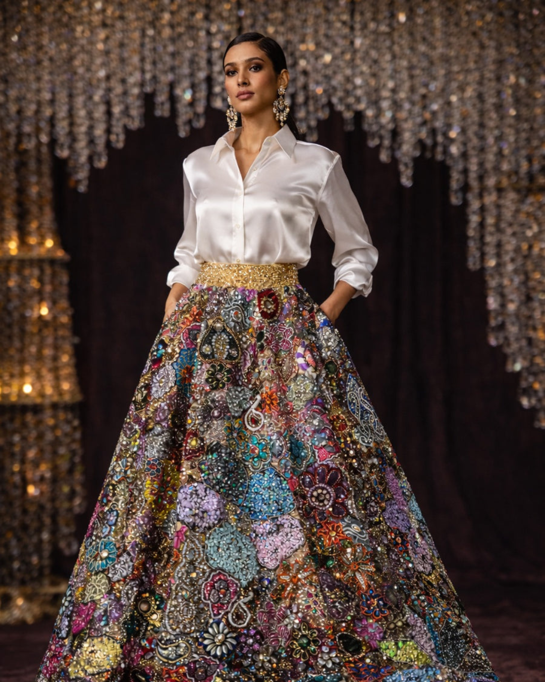 Banjara Trail - Heera Hand-Embellished Patchwork Skirt