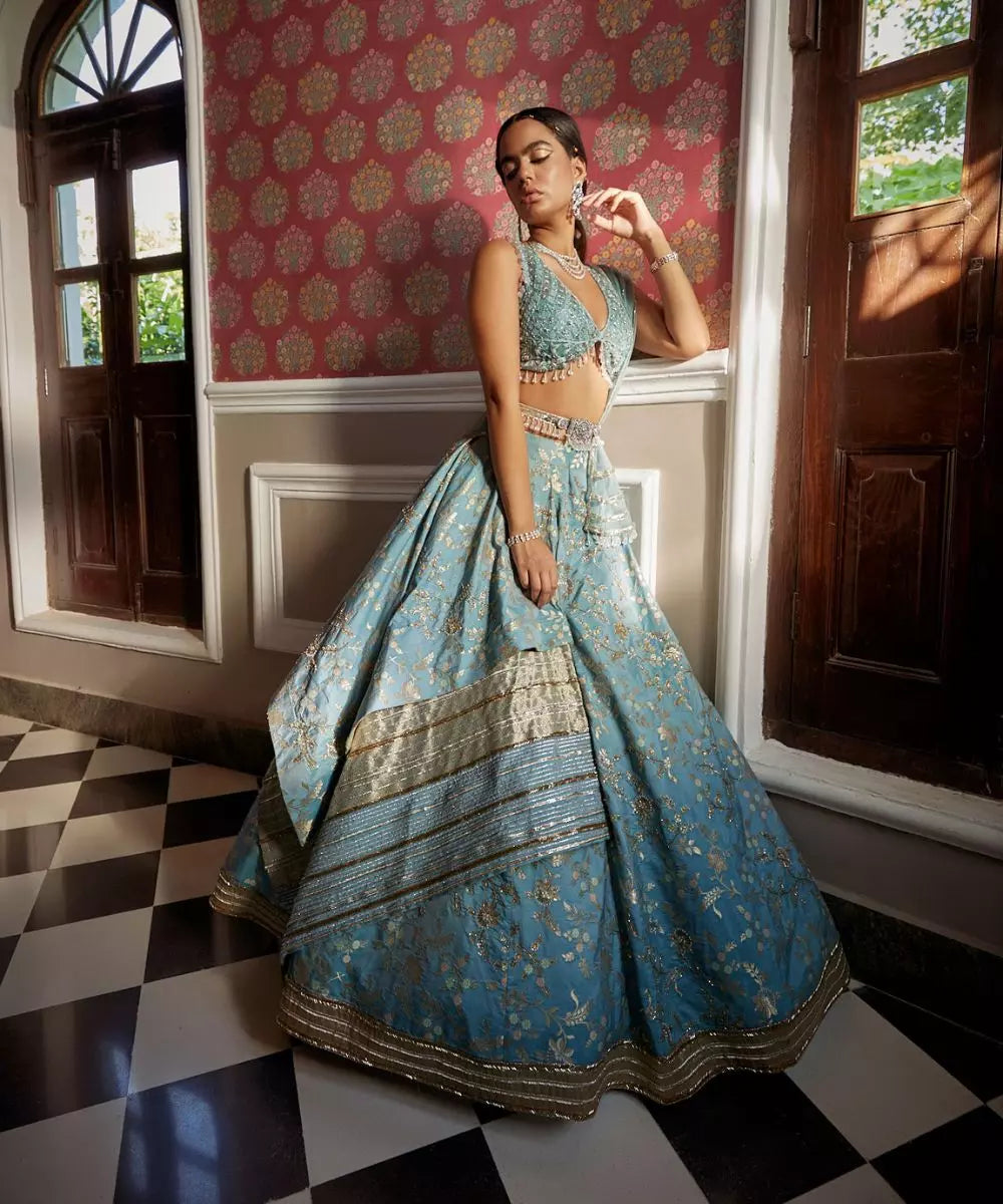 ADITI GUPTA - Pastel Floral Lehenga set
