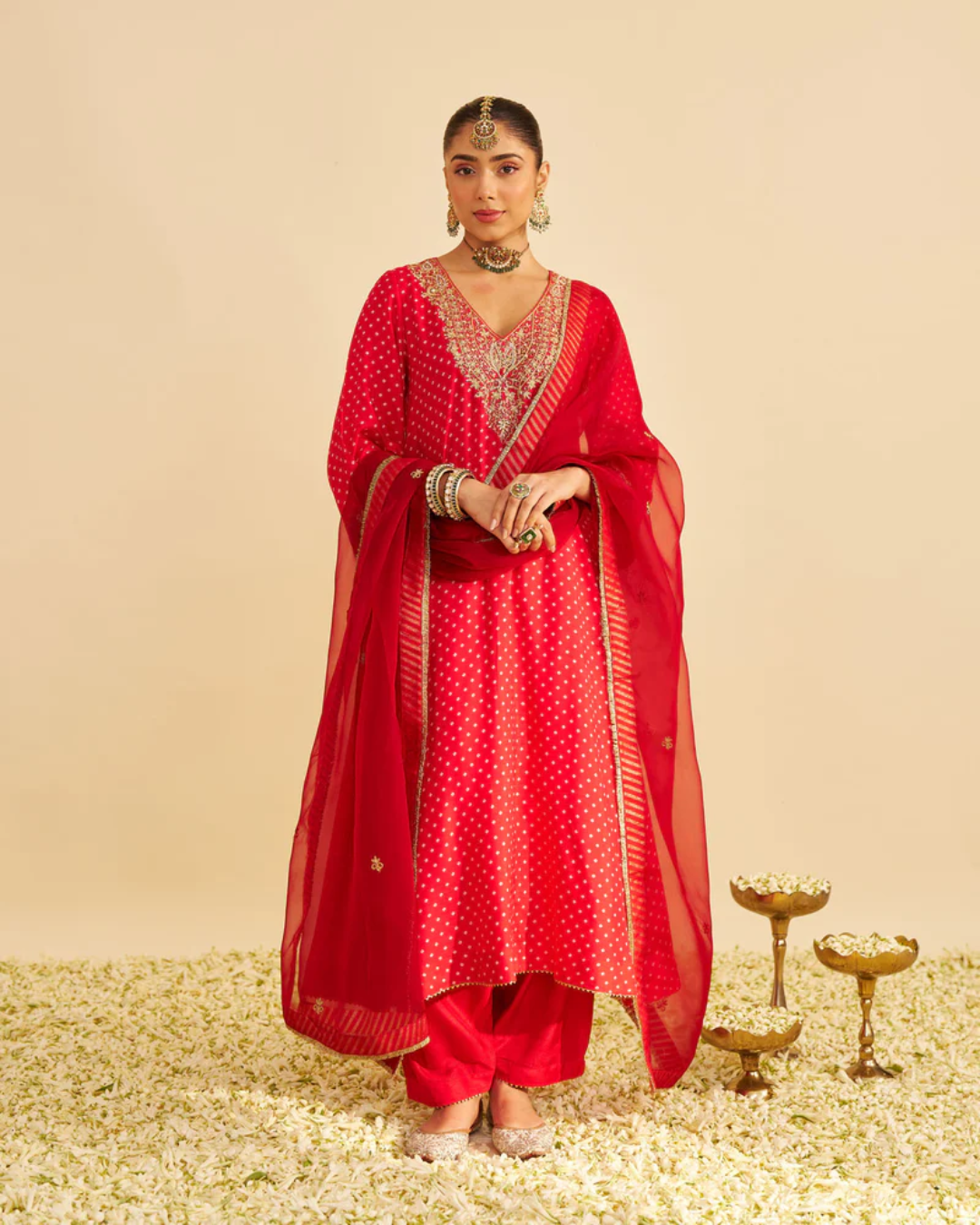 Sheetal Batra Zaliyah - Red Long Chauga With Salwar from Gulbandh