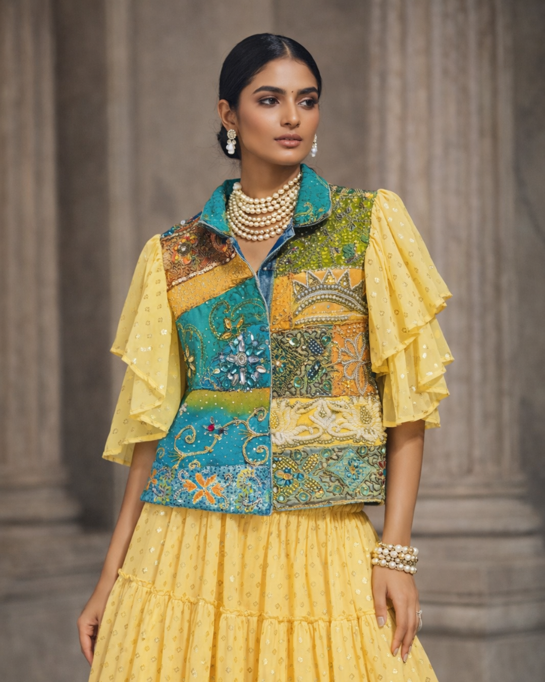 Banjara Trail - Clara Embellished Co-Ord Set Yellow