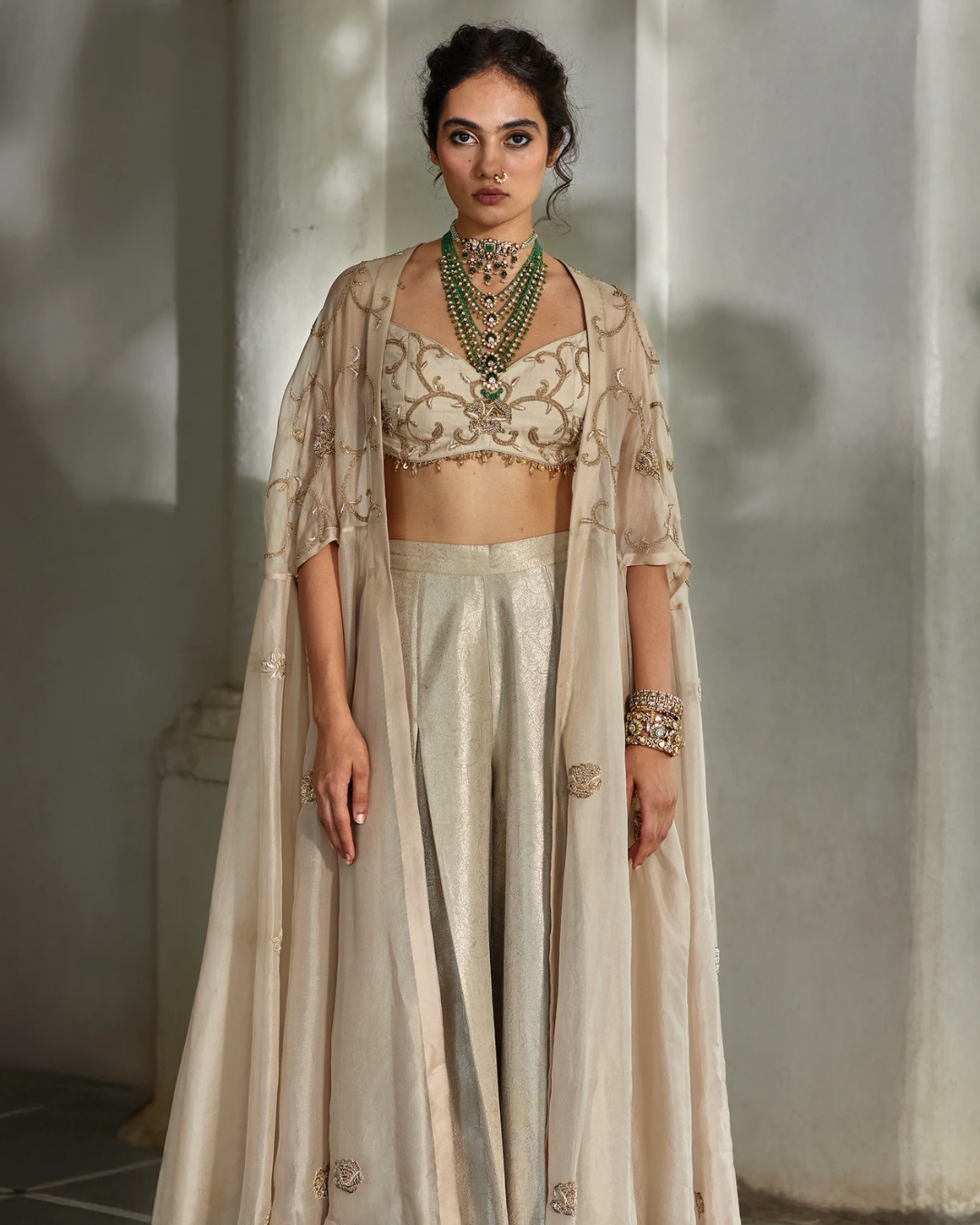 Paulmi and Harsh - Aira Cape Palazzo Set from Tara