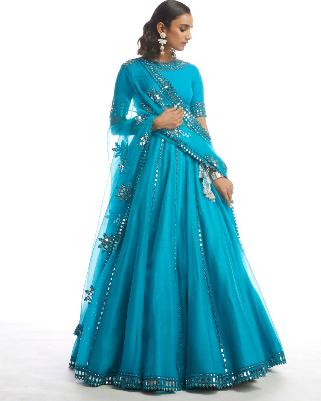 Vvani Vats -  Turquoise Blue Lehnga Set from Chamak