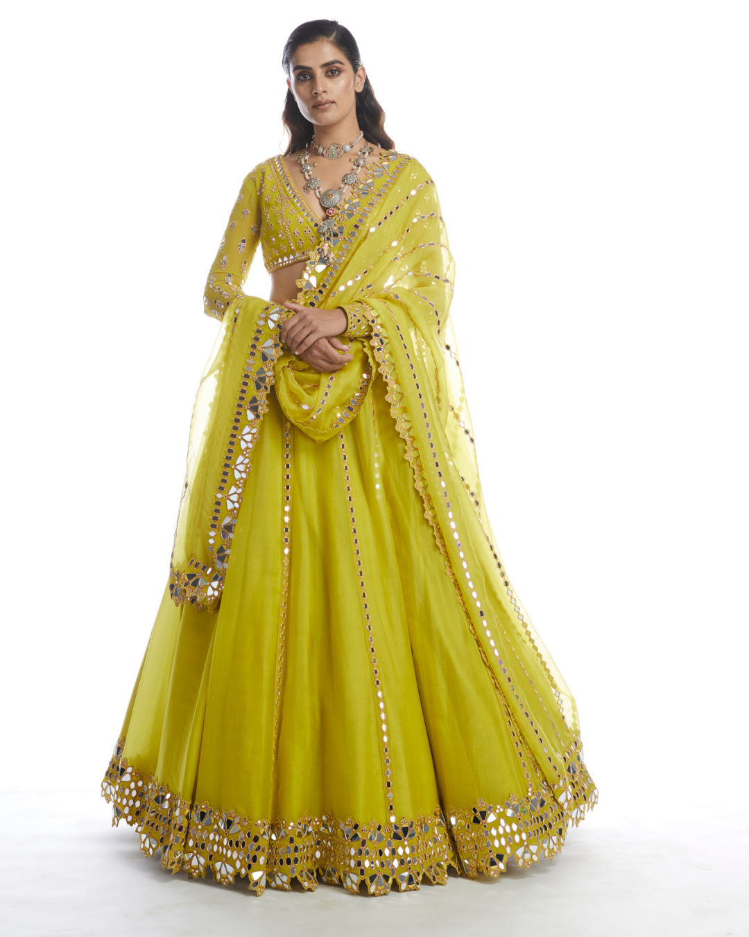VVani Vats -  Moss Green Lehenga Set from Chamak