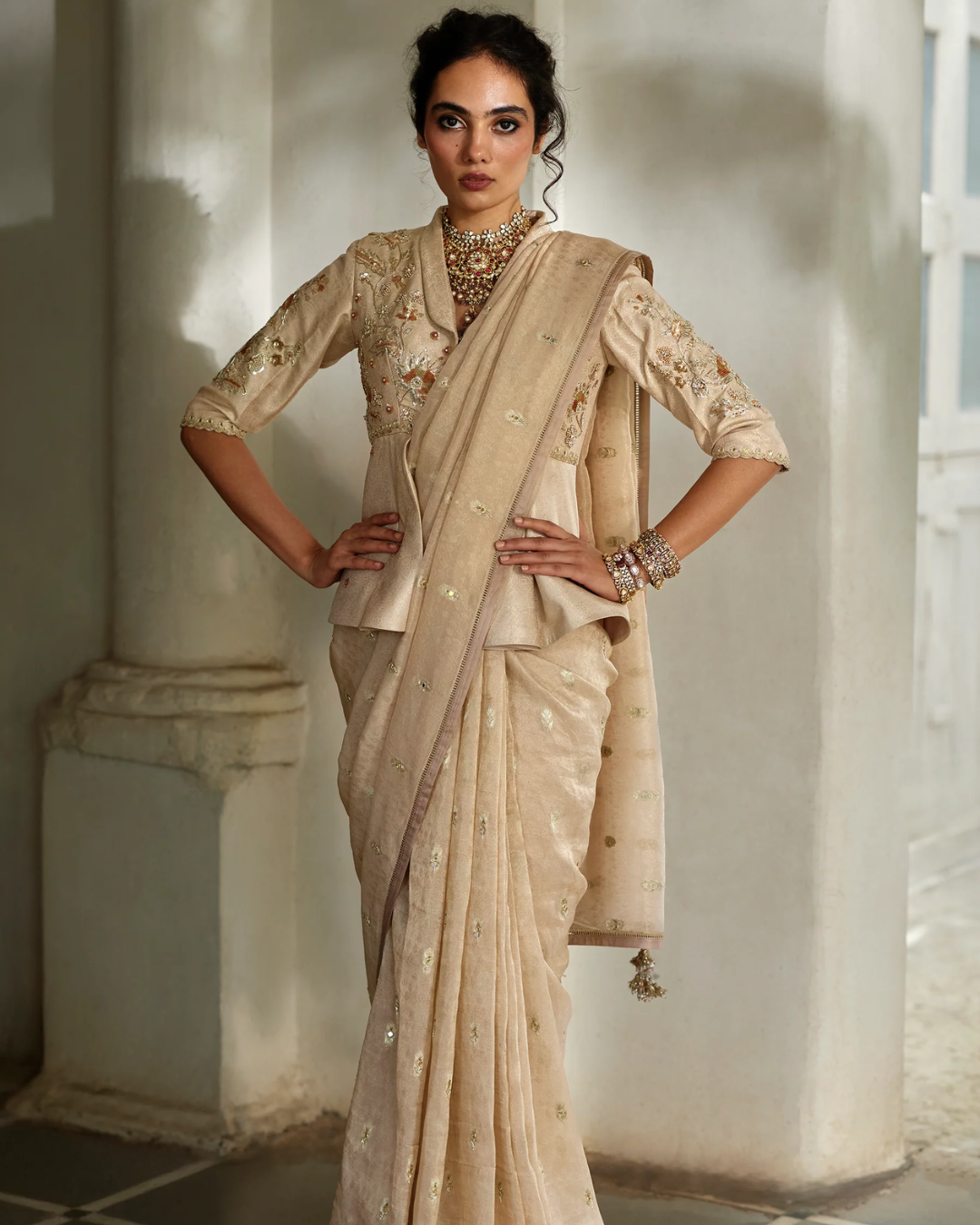 Paulmi and Harsh - Nila Saree Set from Tara