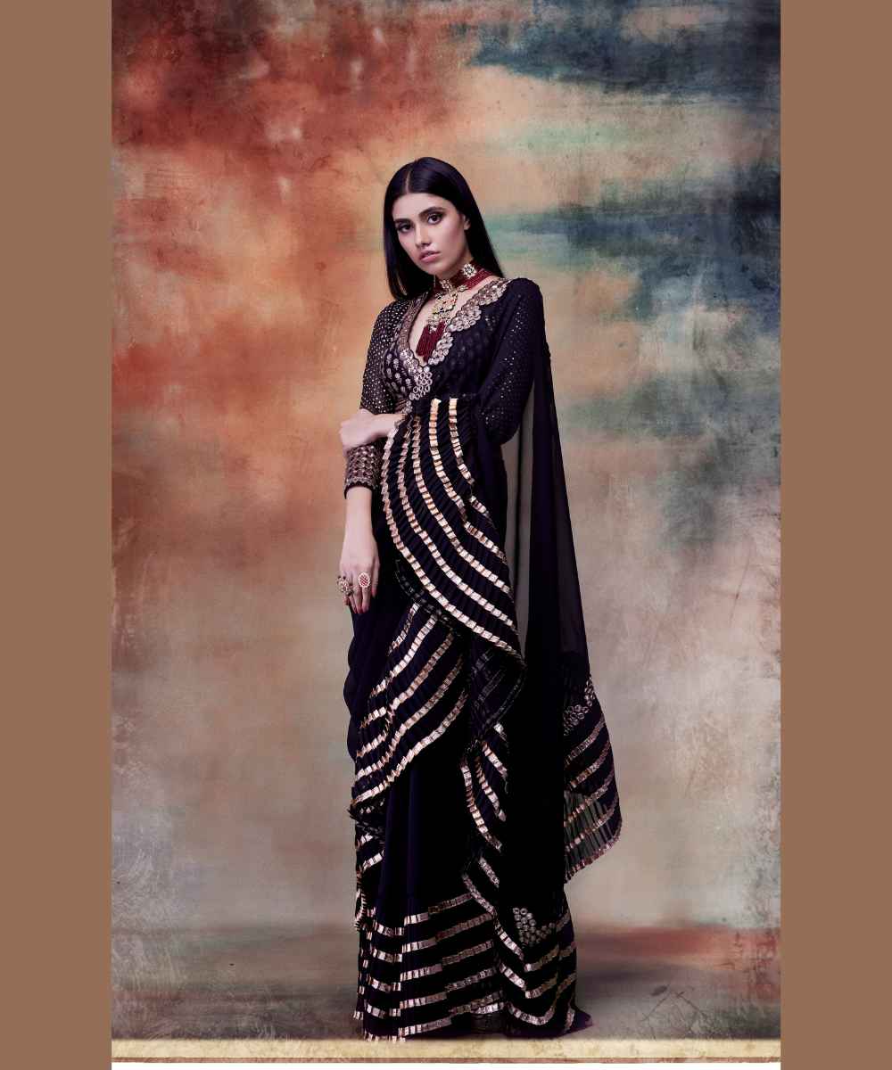 Black Ruffle Saree
