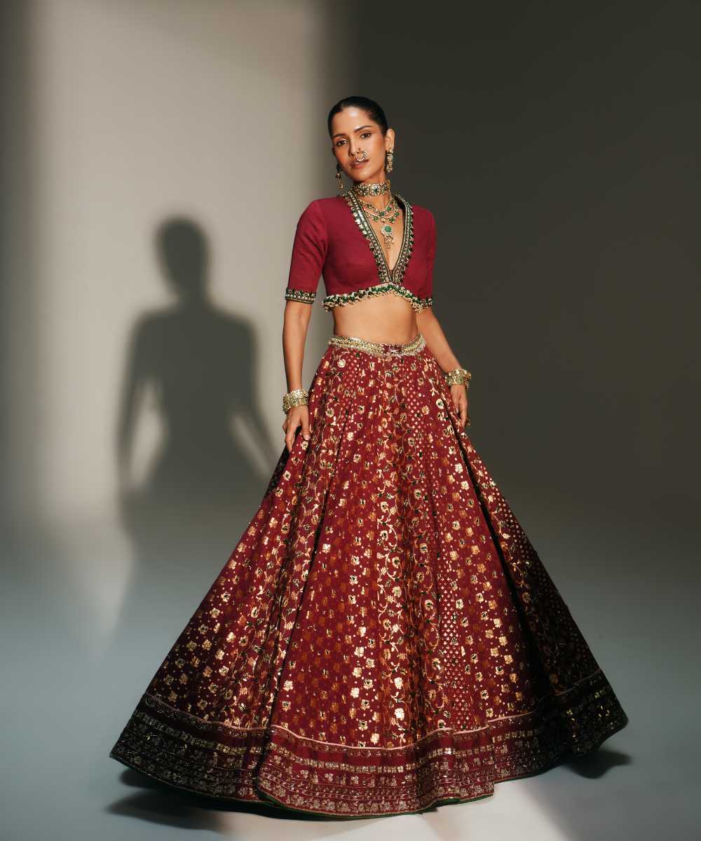 LAXMI - HEAVY HAND EMBROIDERED KALI LEHENGA FEATURING DRAGON FLY LOGO - Mehfil by Mahima Mahajan