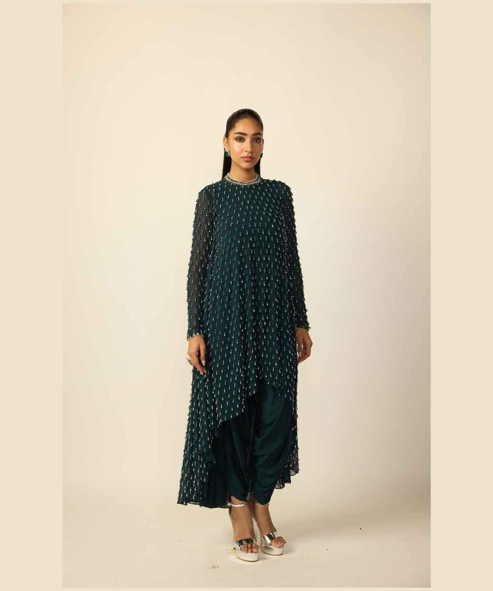 Dark Teal Drop Kurta Set